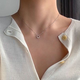 Dây chuyền bạc nữ vòng cổ nữ bạc s925 hình tròn Donut Cá jewelry DC90