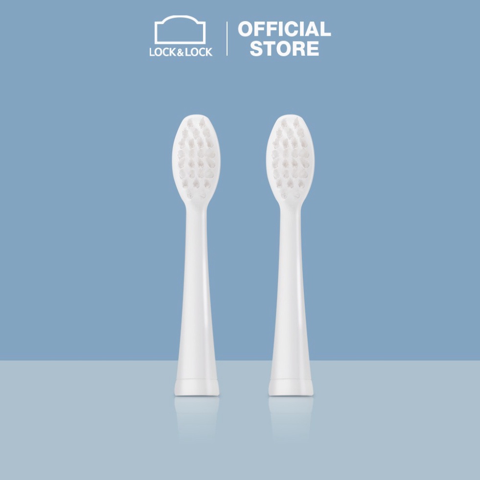 [HÀNG CHÍNH HÃNG] Đầu bàn chải điện Lock&Lock, Portable Electric toothbrush heads, 2pcs - màu trắng 