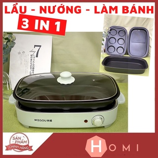 Nồi lẩu nướng cao cấp 4L – Nồi lẩu đa năng dùng cho 3 đến 6 người – Bếp lẩu nướng điện