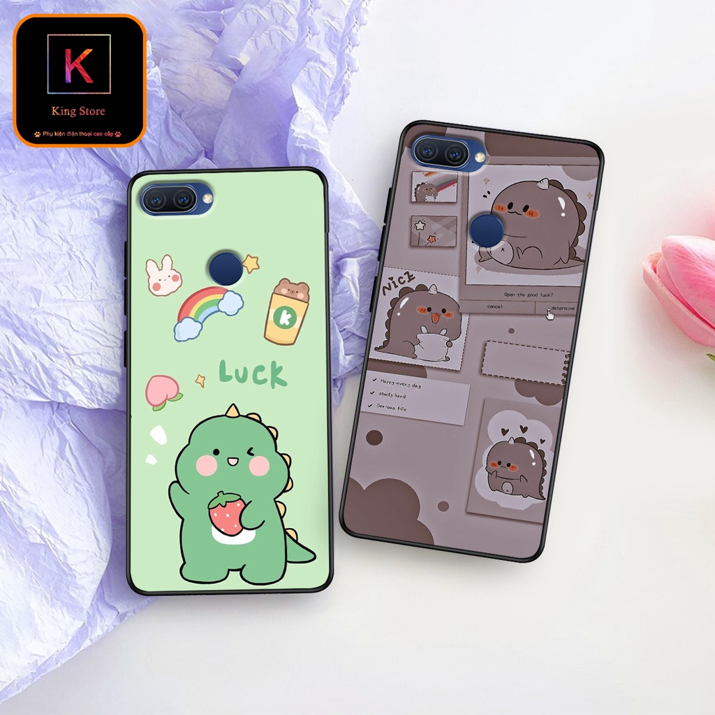 Ốp lưng Oppo A5s - Oppo A7 - Oppo A12 - Ốp in hình khủng long DinoCute - Lưng nhám viền TPU