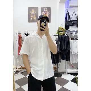 sơ mi cộc tay , đen, trắng trơn