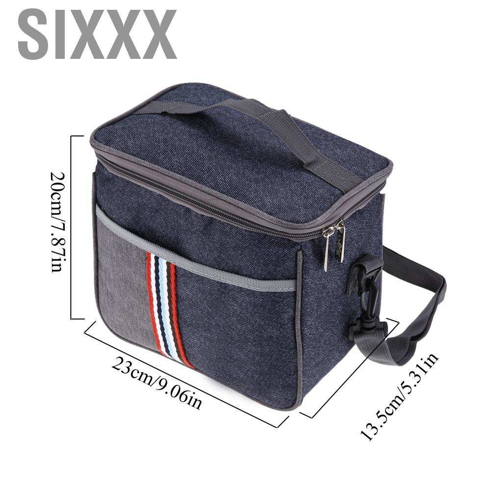 Sixxx Portable Insulated Thermal Cooler Lunch Box Bento Tote Picnic Bag Storage Case