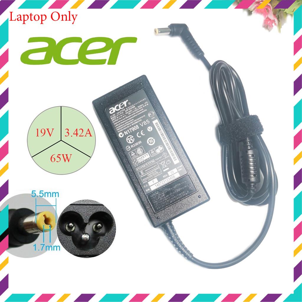 Sạc Laptop Acer 19V-3.42A-65W Zin chính hãng chân thường, adapter laptop acer