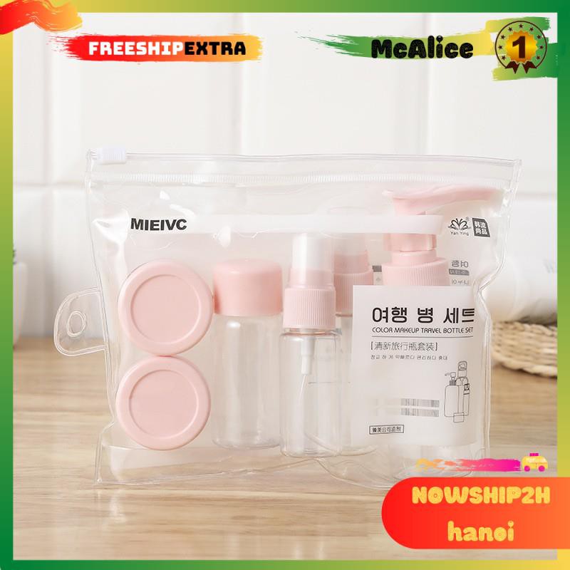 Bộ Chiết Mĩ Phẩm 7 Món, 9 Món Tiện Dụng Gọn Gàng Khi Mang Theo Du Lịch