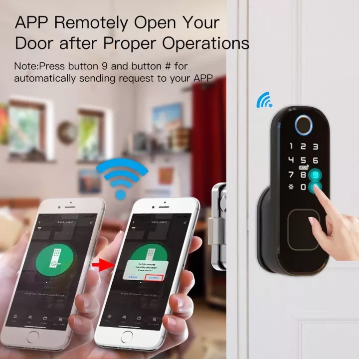 Khóa cổng vân tay, mã số, thẻ từ kết nối Bluetooh