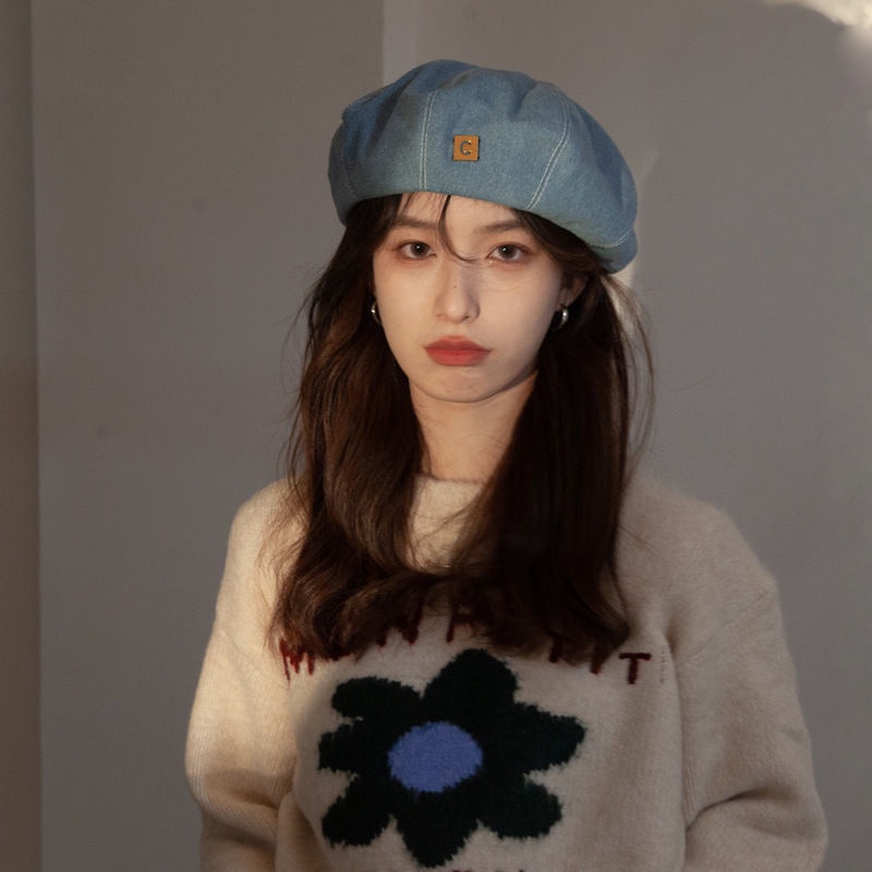Mũ Beret Cao Bồi Phong Cách Retro Anh Quốc Dễ Phối Đồ Hợp Thời Trang Xuân Hè Cho Nữ