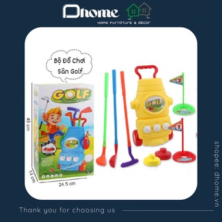 Bộ đồ chơi đánh golf grow màu cam có thảm chuyên nghiệp dành cho bé