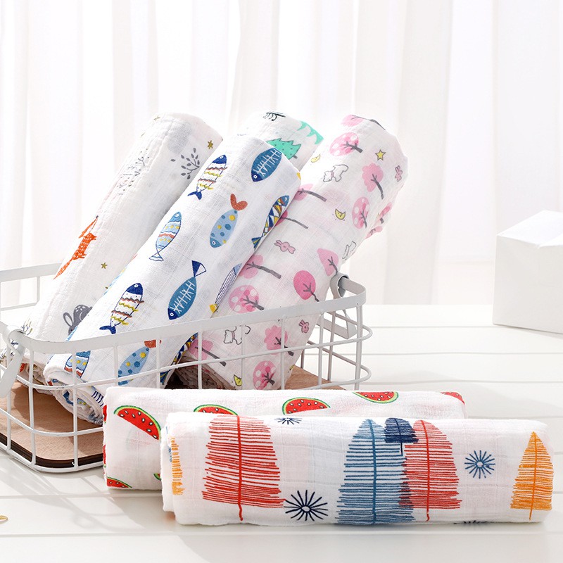 Chăn Cotton Muslin Cho Bé Kích Thước 120 * 110cm