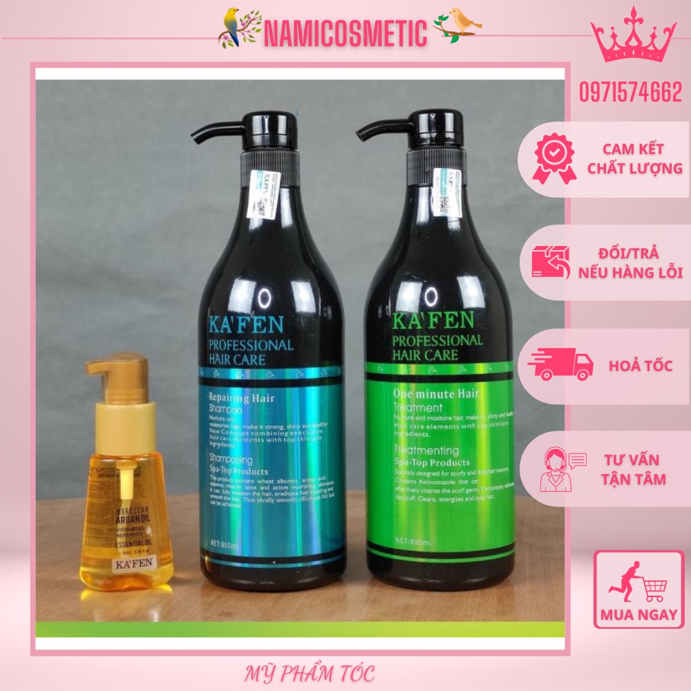 Cặp Dầu Gội Xả Kafen Hoàn Hình 800ML Phục Hồi Hư Tổn,Khô Xơ.Kích Thích Mọc Tóc Hàng Chính Hãng Cao Cấp