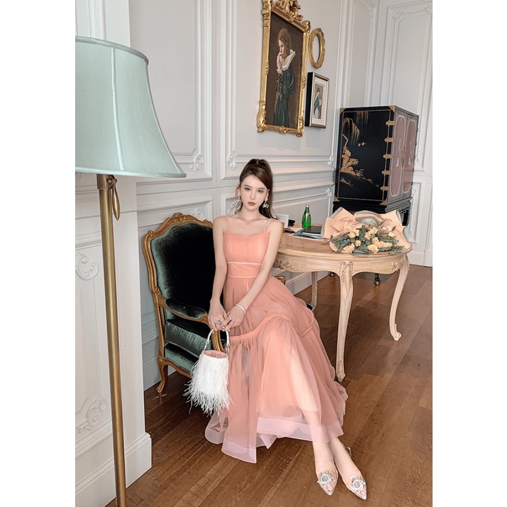 (Free ship) Mẫu Đầm Lưới Lót Phi Hai Dây Cực Lạ Mắt Chuẩn Hàng QUảng Châu UP HHP Fashion