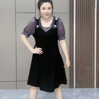Đầm yếm phối tay bèo hai màu sang chảnh, nàng mặc đi chơi hay đi tiệc đề đẹp