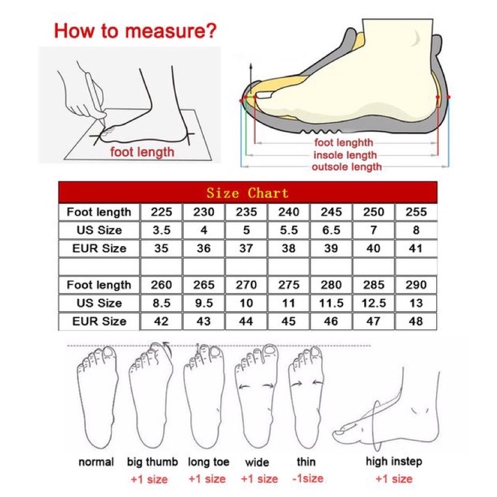 bảng kích cơz chọn đúng size