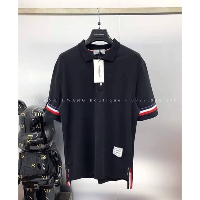 Áo phông Thom sọc ống tay unisex tay lỡ girl cháy phố Video Cận Chất