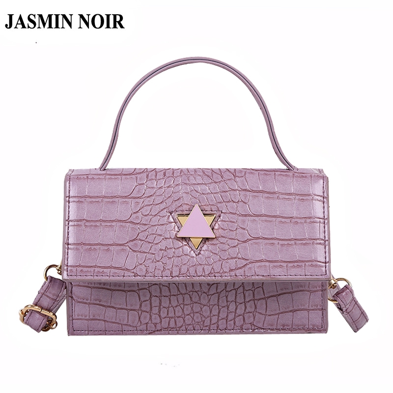 Túi đeo vai JASMIN NOIR họa tiết da cá sấu thời trang