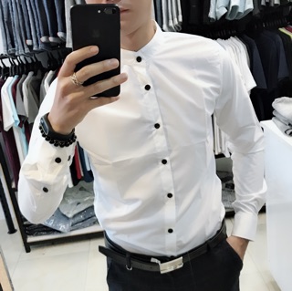 Sơ mi trắng cổ tàu