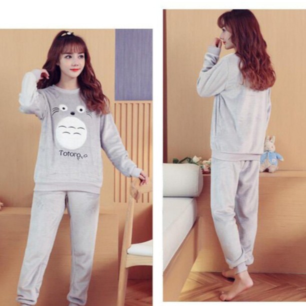 Bộ Đồ Ngủ Nữ - Pijama Quần Áo Mặc Ở Nhà Dài Tay Vải Nhung Bông Mùa Đông Xuân Thu Dễ Thương Ảnh Thật +Video BĐN08 | BigBuy360 - bigbuy360.vn