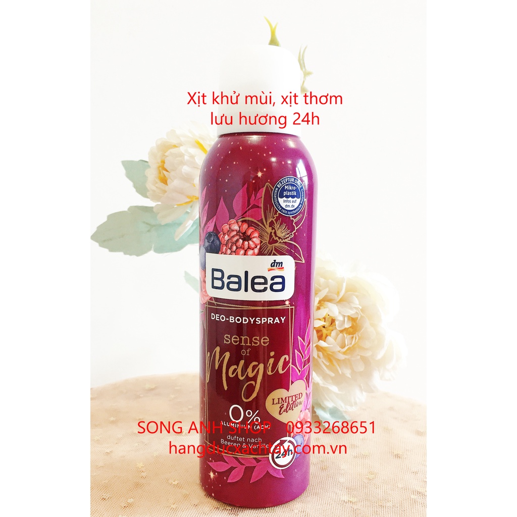 Xịt khử mùi hương hoa - trái cây Balea 24h