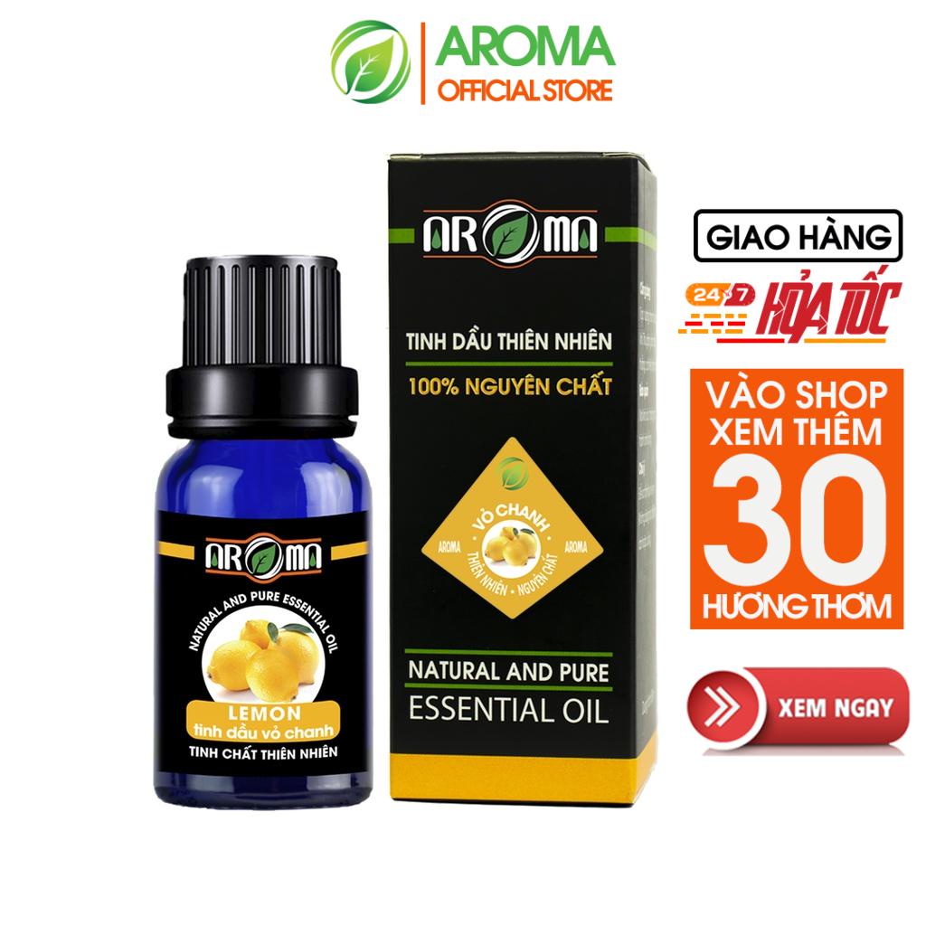 Tinh dầu Vỏ Chanh Lemon AROMA, tinh dầu thơm phòng, thư giãn, thông mũi hô hấp