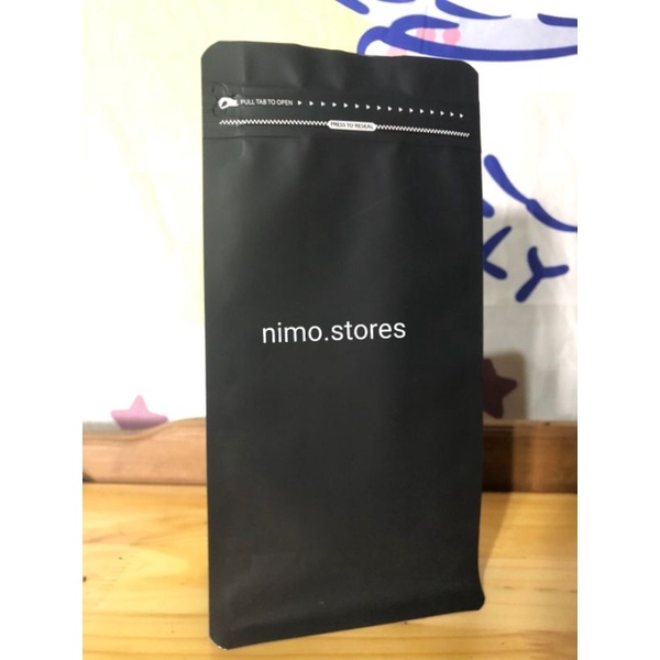 Sỉ 1kg Túi zip zipper 8 CẠNH Đen Trắng đựng cafe KHÔNG VAN