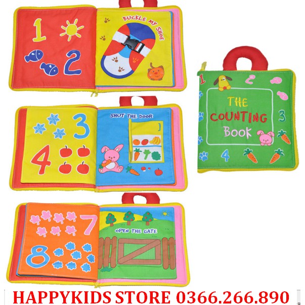 SÁCH VẢI KỸ NĂNG GẤU Lullaby and Goodnight, My Quiet book và Counting book