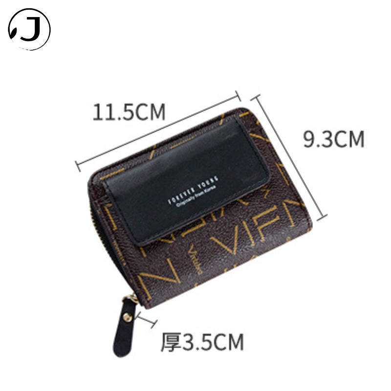 KAITIFEI Ví Da Ngắn Gập Đẹp Mini Cầm Tay Nhỏ Gọn dây kéo Bóp Đựng Thẻ Tiền Xu Cao Cấp Đa Năng Sang Trọng Cho Nữ