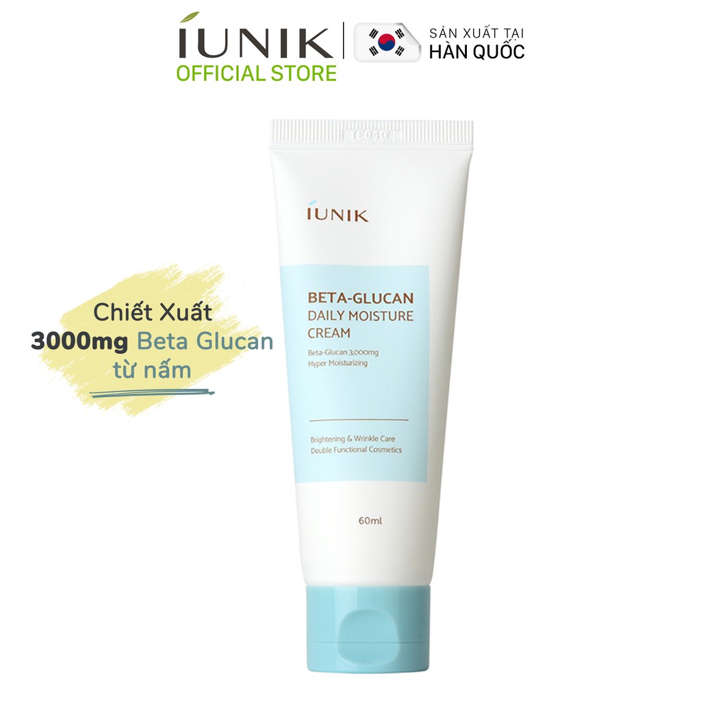 Kem dưỡng ẩm sáng da và chống lão hoá IUNIK Beta Glucan Daily Moisture Cream 60ml