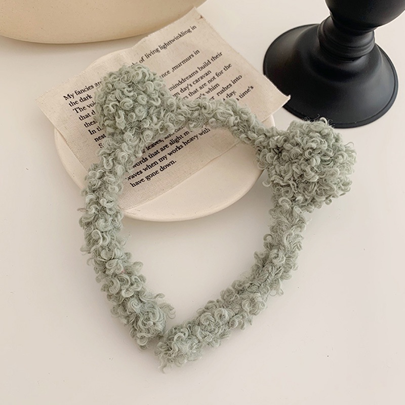 Cute bear ear shaped soft fleece hair clip for women