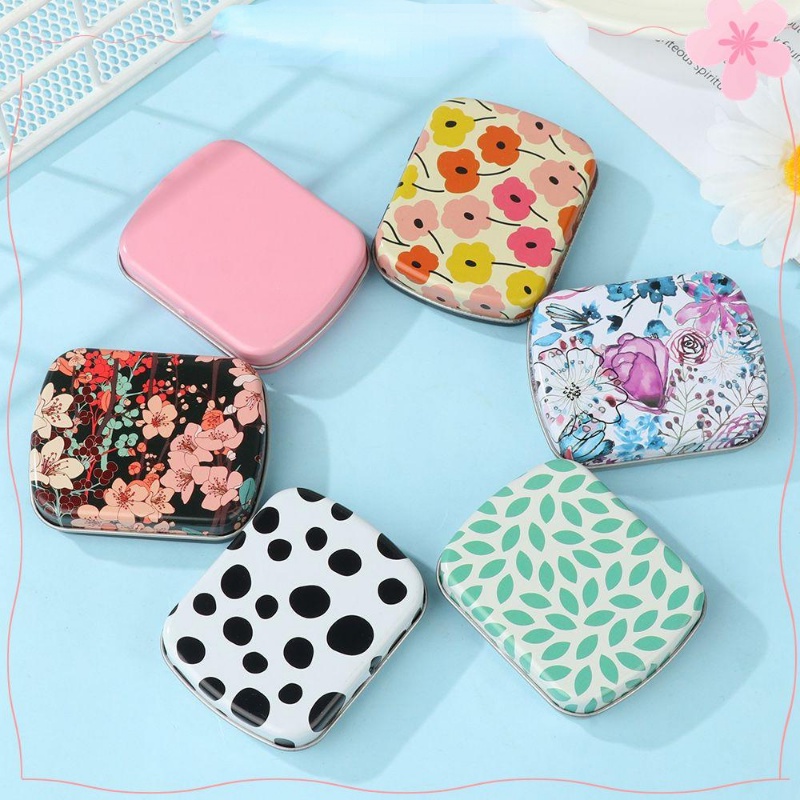Hộp Thiếc Mini Hình Chữ Nhật Đựng Bánh Kẹo Trang Sức Dễ Thương