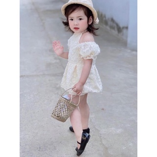 Set ren cổ yếm bé gái