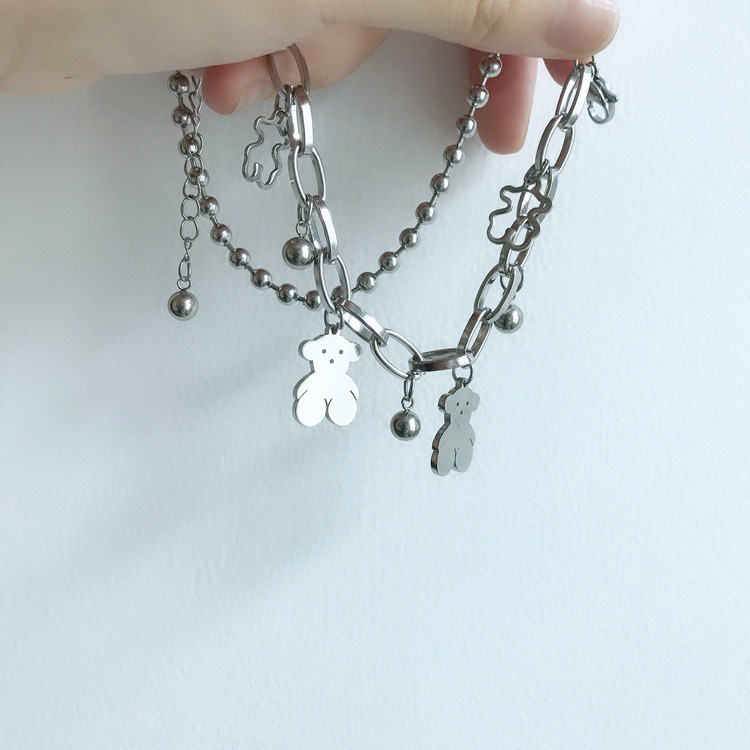 Vòng tay bằng thép titan phong cách hip hip Hàn Quốc thời trang cá tính