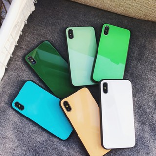 [18 Màu] Ốp Lưng Kính Cường Lực Màu Trơn cho iphone 6 trở lên K96