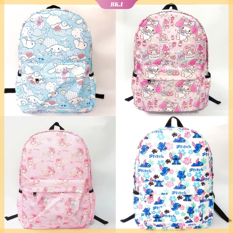 SANRIO Ba Lô Canvas In Hình Hello Kitty Cinnamoroll My Melody Dễ Thương Cho Nữ