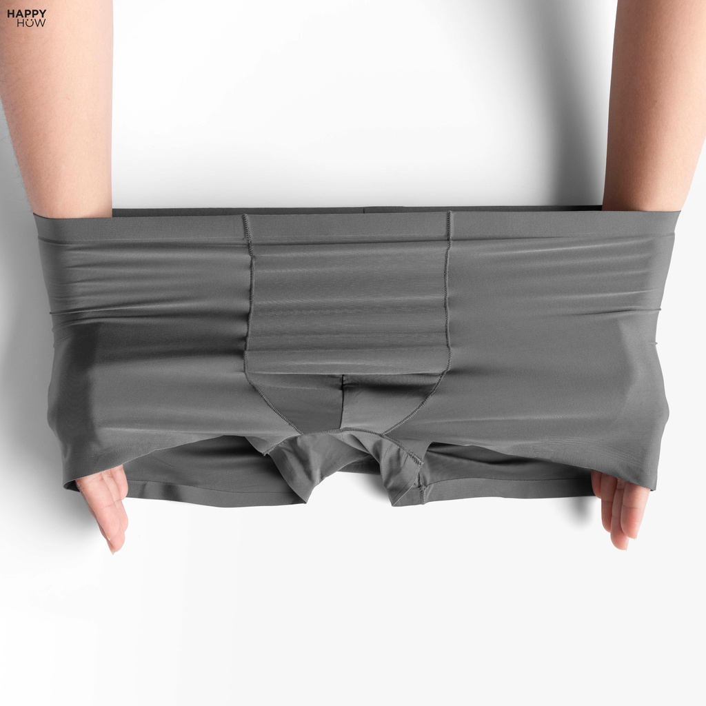 Quần lót BOXER nam vải thun lụa Icy tự nhiên 100% thoáng khí,co giãn cao cấp - HAPPYHOW