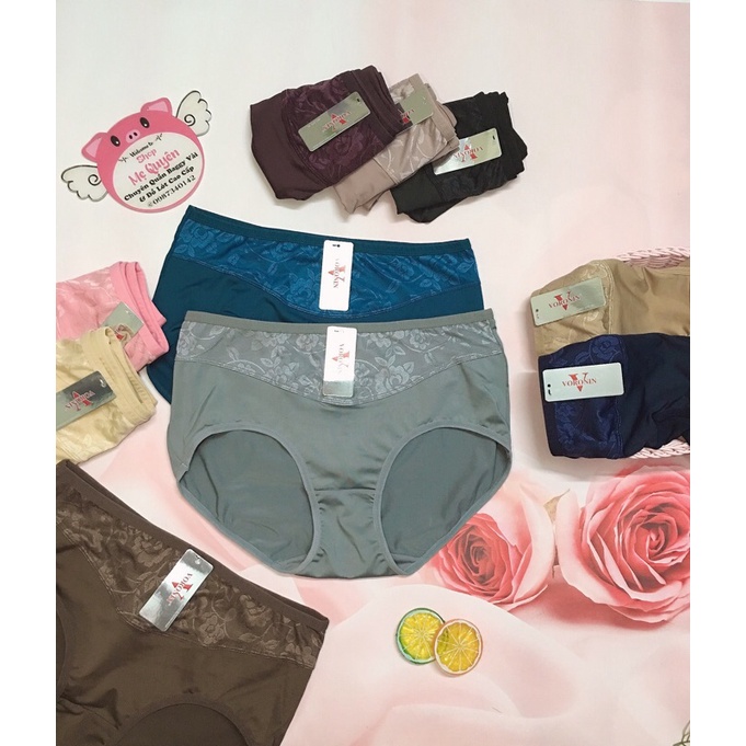 Quần lót cotton kháng khuẩn Trung Niên, cạp cao gen bụng nâng mông