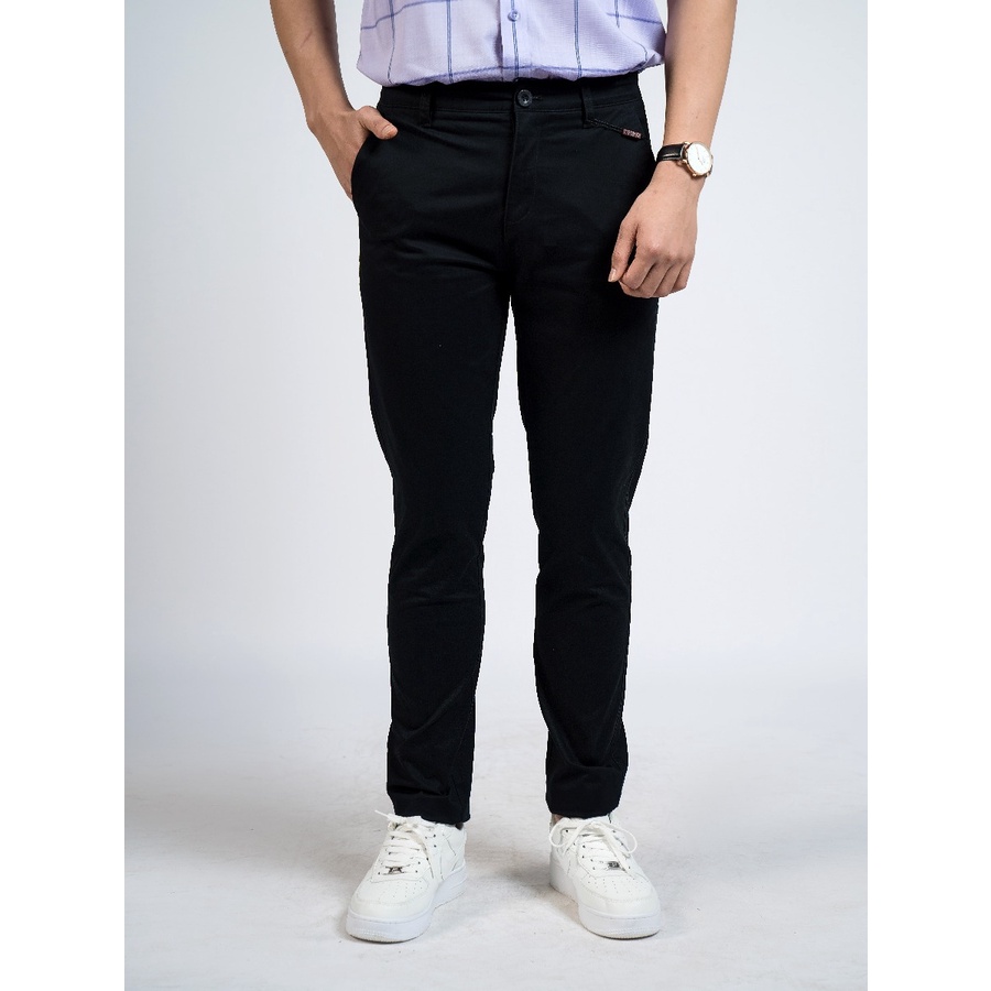 Quần Kaki Nam Owen QKSL23627 Quần Dài Thô Khaki Cao Cấp Chính Hãng Màu Đen Dáng Slim Fit Ống Côn Vải Cotton Mềm Mát