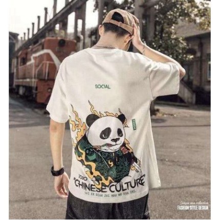 Áo thun, áo phông tay lỡ form rộng oversize anime hoạt hình GẤU PANDA M509 DH KIWI SHOP union SHOP