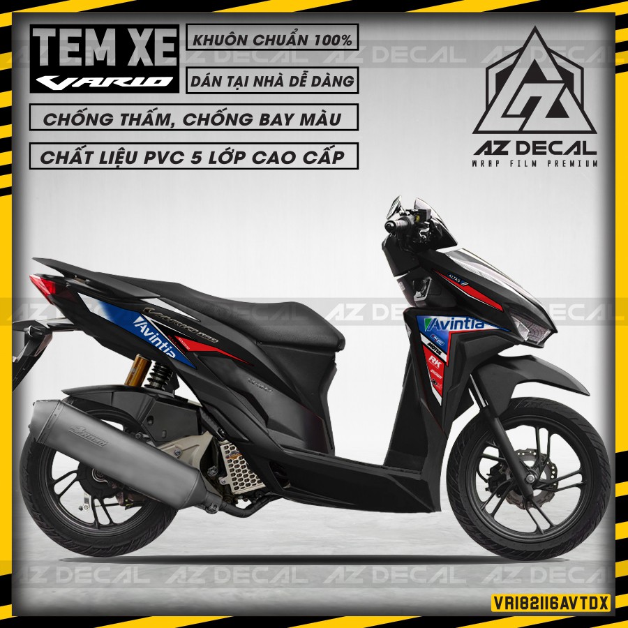 Tem Xe Vario 150 Mẫu Avintia | VR182116AVT | Chất Liệu Decal PVC Cắt Khuôn Sẵn, Chống Thấm Nước