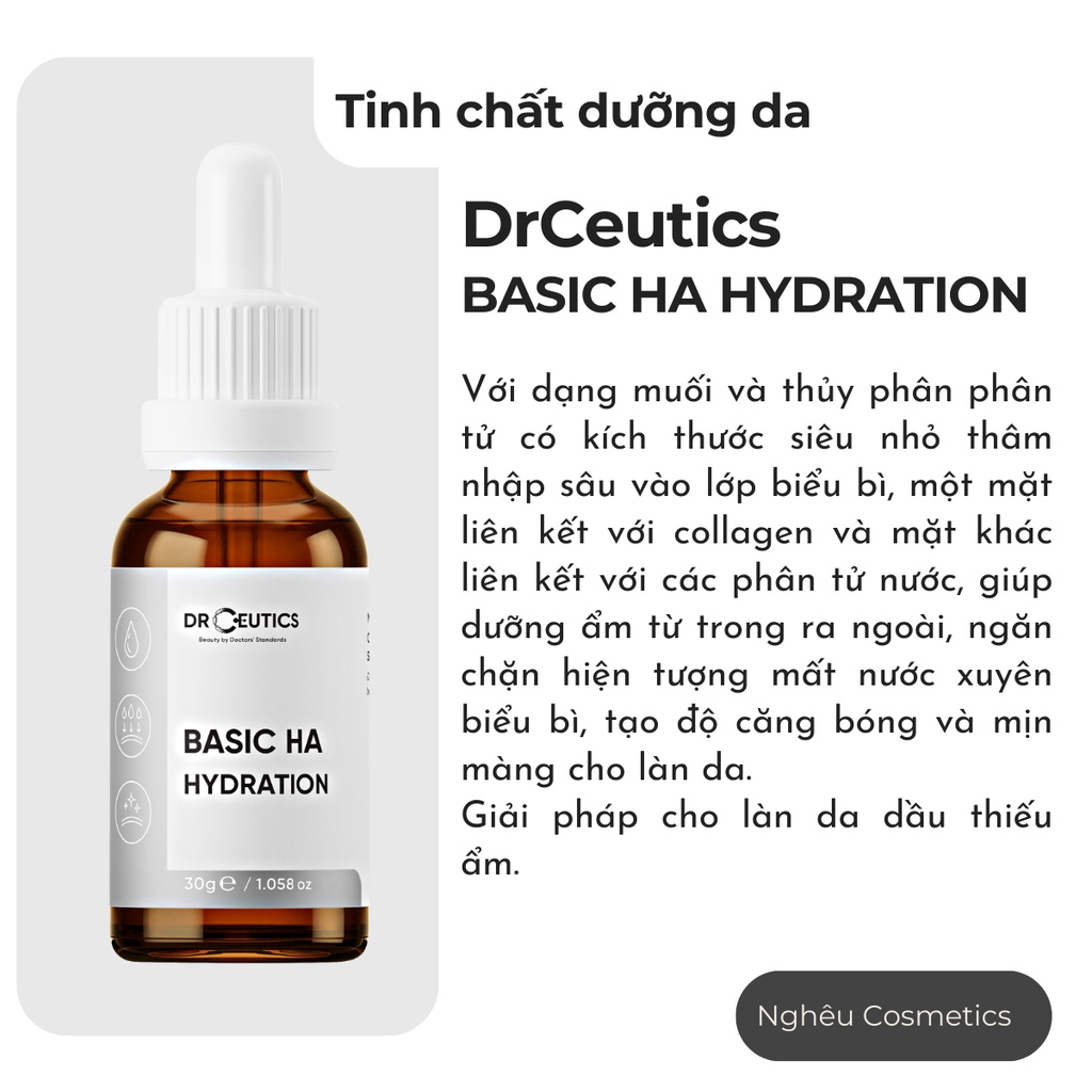 DrCeutics HA Tinh Chất Cấp Ẩm Giúp Da Căng Bóng Nhập Khẩu Chính Hãng