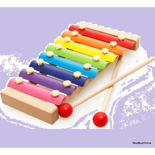 Đồ Chơi Đàn Gỗ 8 Thanh Cho Bé + 2 Thanh Gõ