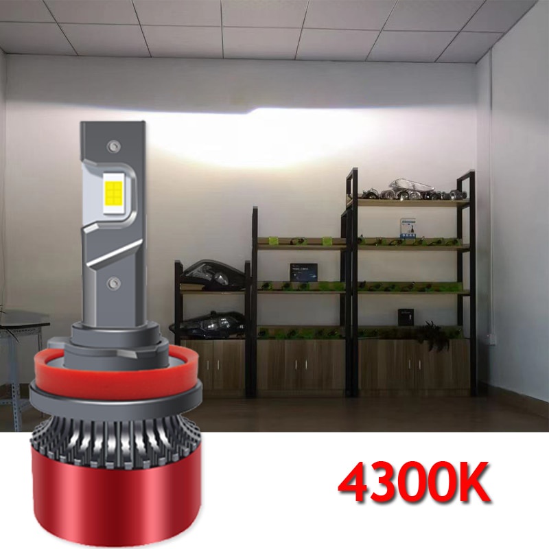 2 Đèn Pha Led Mini 4300k H11 H1 H3 H7 H4 H8 9005 Hb3 9006 Hb4 Hir2 16000lm 12v Cho Xe Hơi