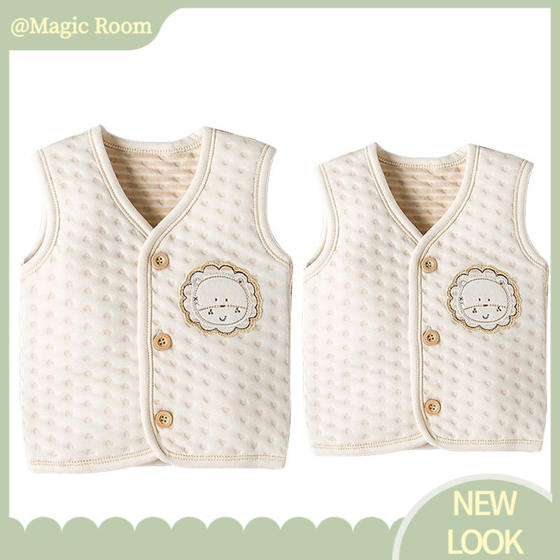 Babyfair. Áo khoác trẻ em bằng vải cotton thân thiện với làn da Mềm mại ấm áp có đệm bông ép cho sơ sinh ghi lê mùa thu đông