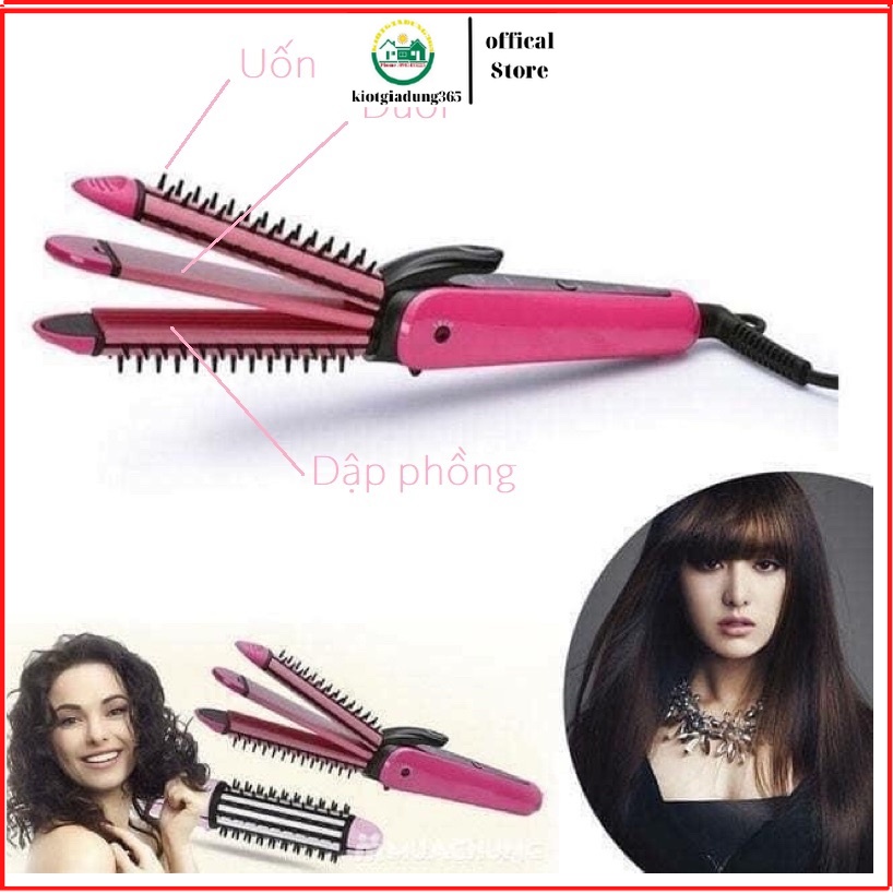 Lược điện Nova 8810 uốn xoăn tạo kiểu tóc đa năng có tác dụng làm xoăn, uốn phồng, sấy cụp