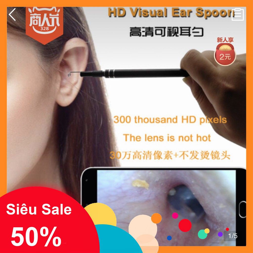 [5🌟][FREESHIP] CÂY LẤY RÁY TAI CÓ ĐÈN SOI KẾT NỐI ĐIỆN THOẠI, MÁY TÍNH (6453, LM) [SALE]