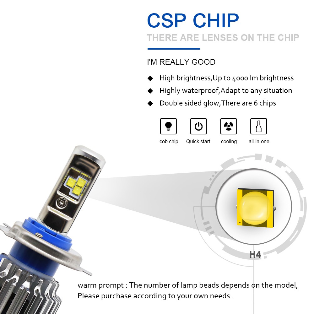 Cặp Đèn Pha Led T1 Turbo Chất Lượng Cao