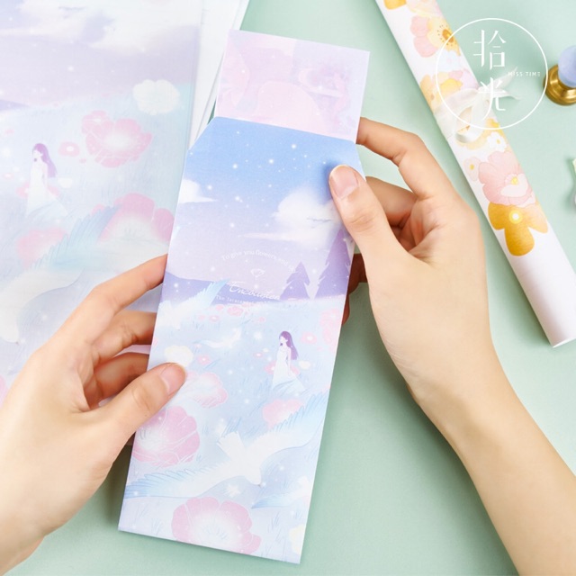 Combo ưu đãi 24 tờ giấy viết thư + 12 phong bì học sinh ngộ nghĩnh