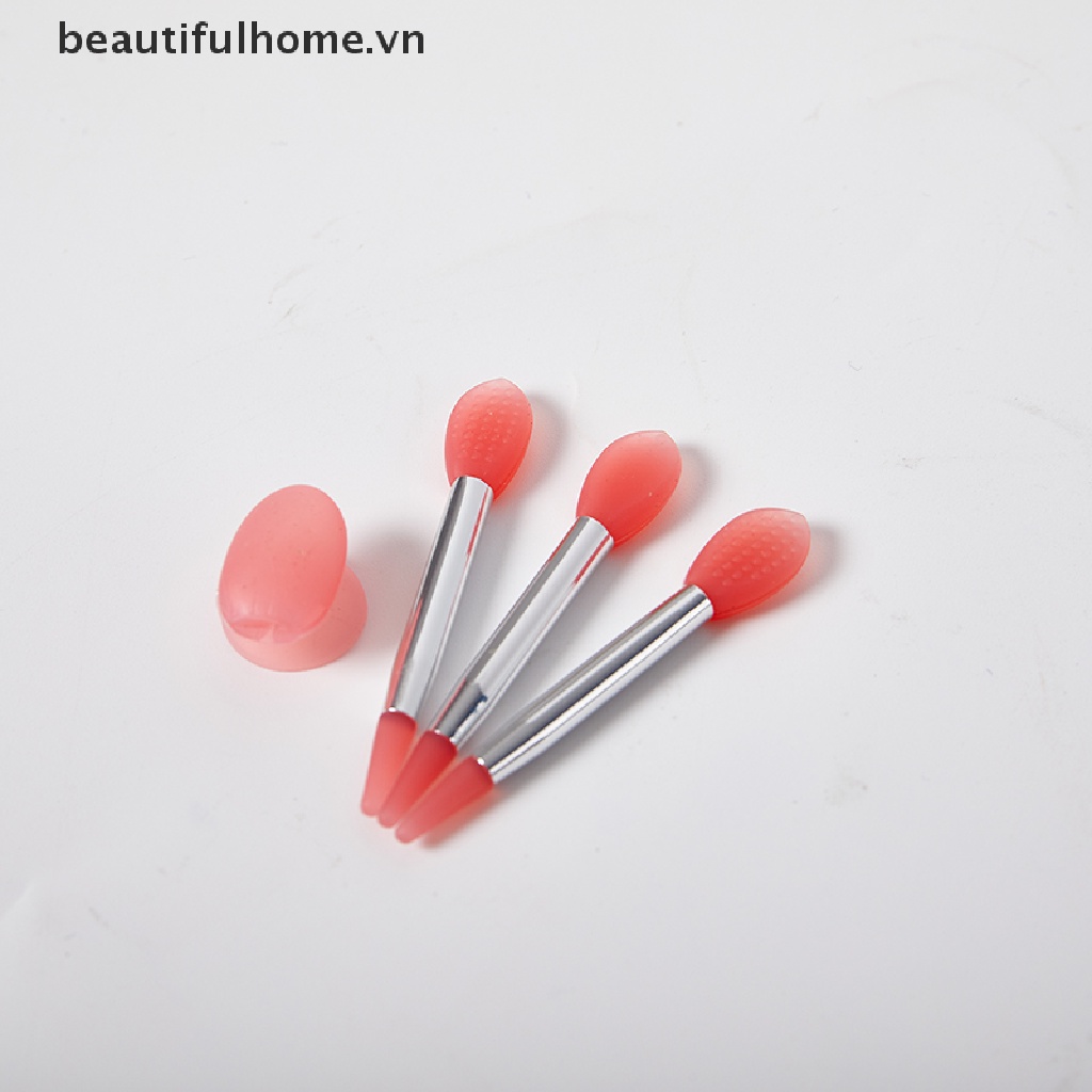 Bộ 3 Cọ Silicone Đắp Mặt Nạ Môi Kèm Vỏ Hút Chống Bụi