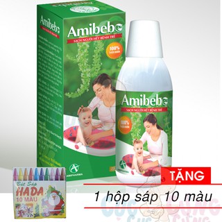 Nước tắm trẻ em Amibebe 250ml TẶNG 1 hộp sáp màu