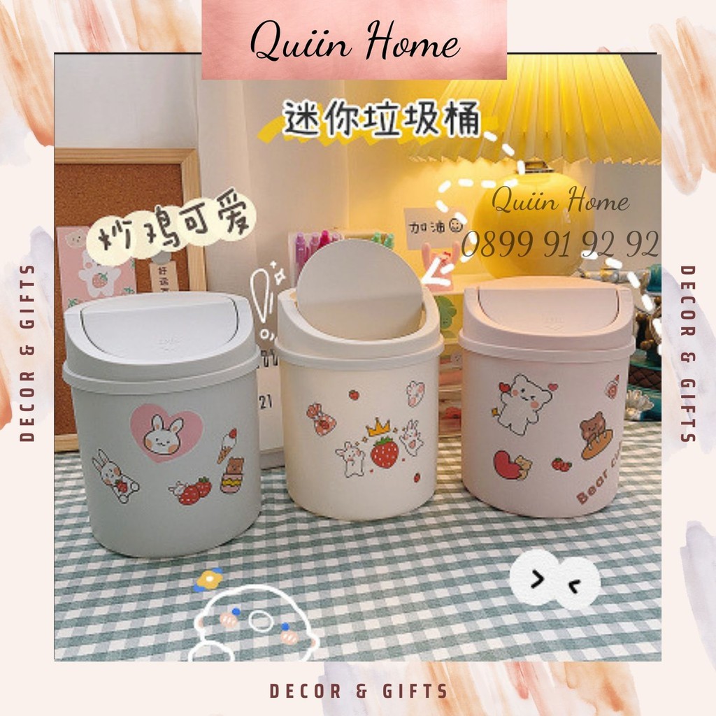 🦩THÙNG RÁC MINI CUTE🦩- thùng rác đa năng để bàn, đựng bút, đựng đồ tiện lợi- trang trí bàn học, decor phòng học