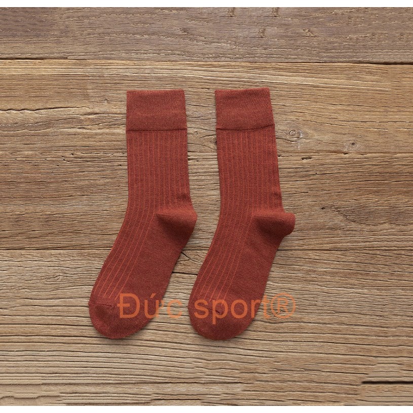 Tất cổ nhún, tất cổ cao, vớ nữ dài vải cotton co dãn phong cách hàn quốc vintage nhiều màu Đức sport