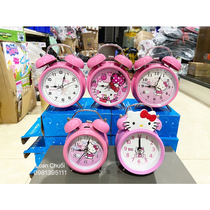 ĐỒNG HỒ BÁO THỨC KITY, ĐORAEMON 2 QUẢ CHUÔNG- ảnh video thật TOYS89- TOYS89